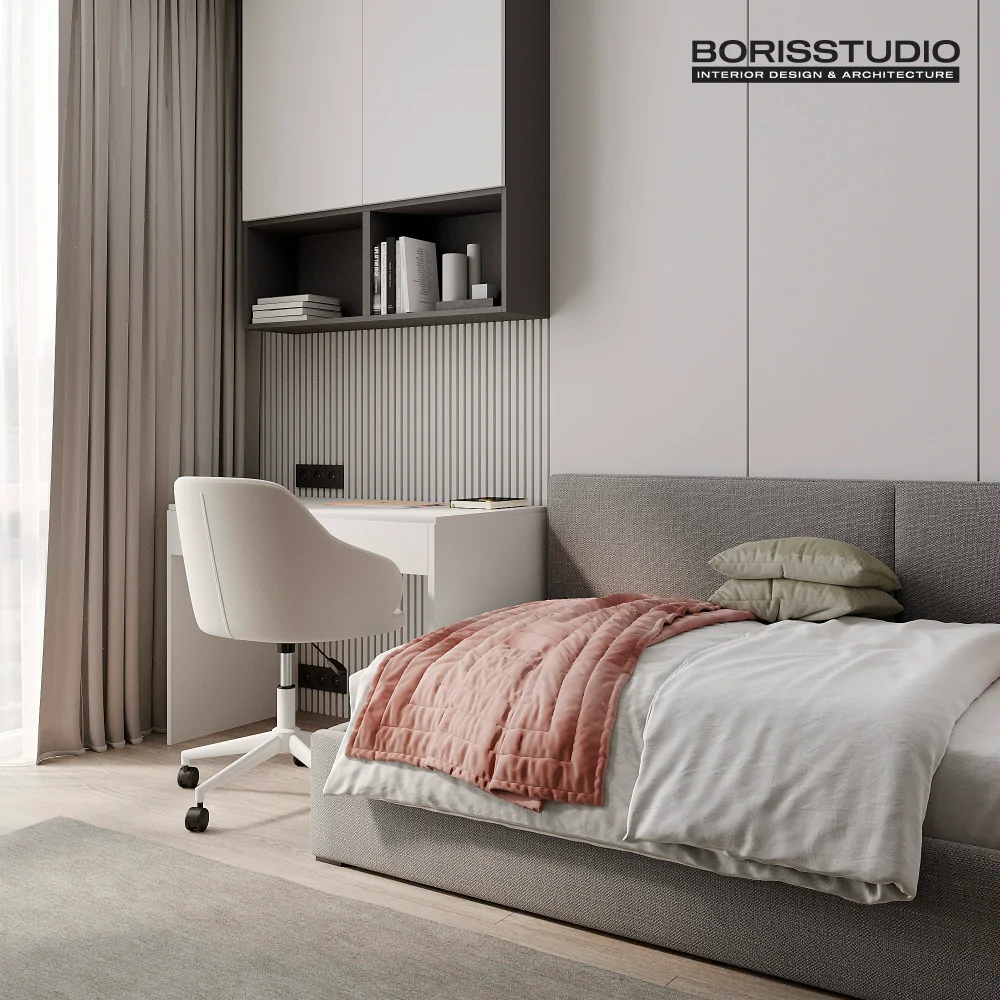 Дизайн-проєкт дитячої кімнати для будинку в стилі мінімалізм