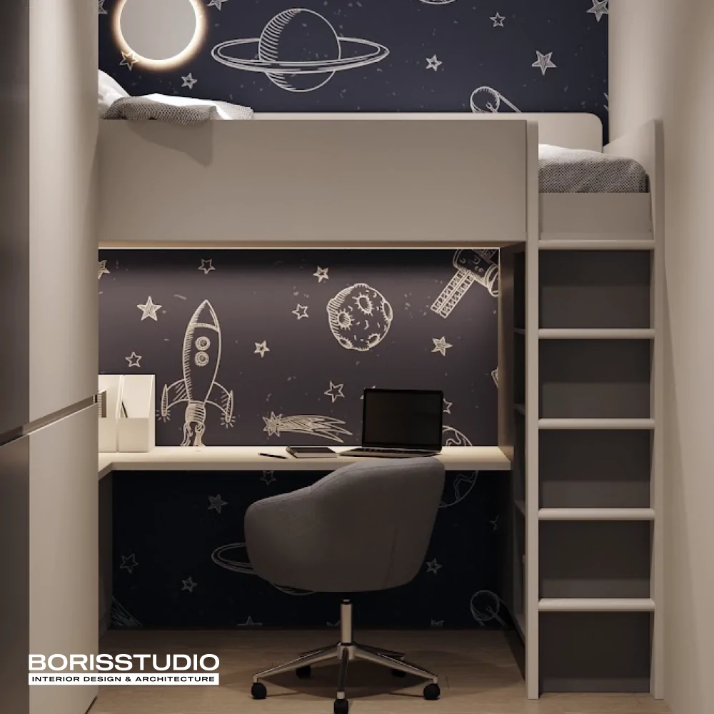 Дизайн інтер'єру дитячої кімнати у будинку в мінімалістичному стилі