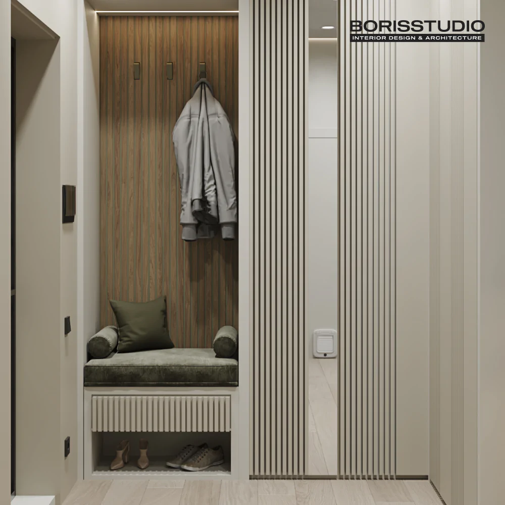 Дизайн-проєкт передпокою для будинку в стилі мінімалізм