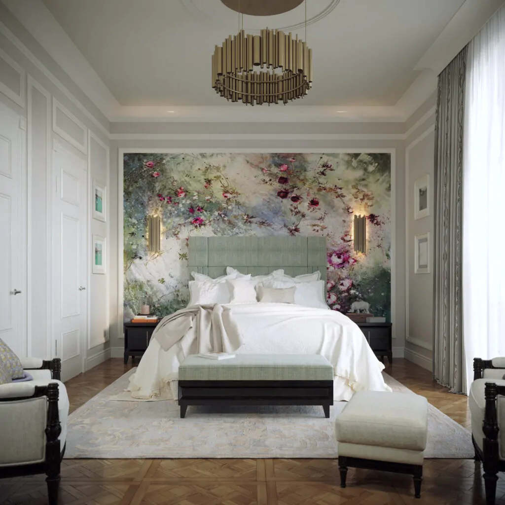 Дизайн інтер'єру спальні для будинку у стилі модерн