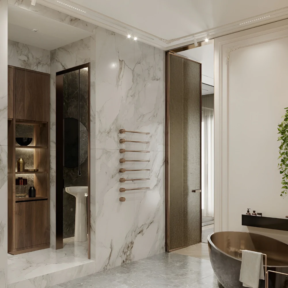 Плитка з натурального каменю в оздобленні ванної кімнати