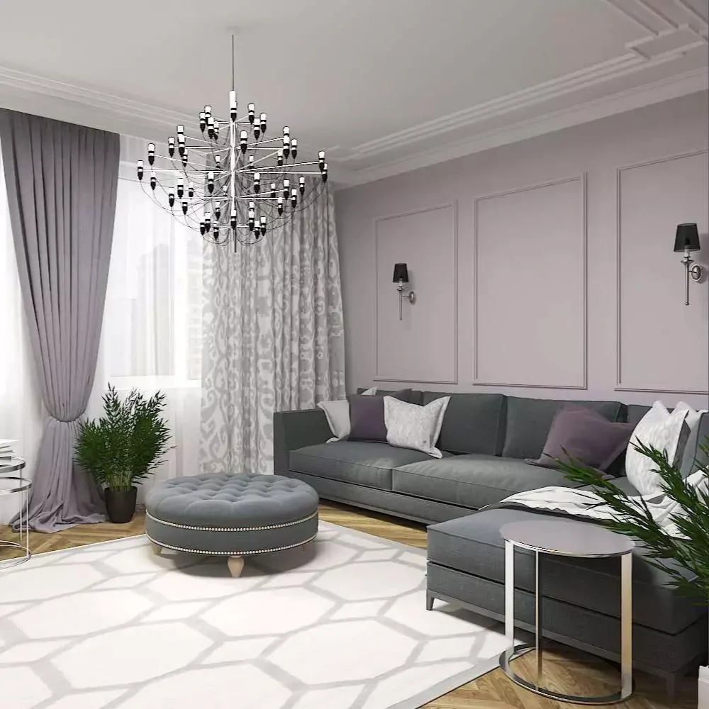 Дизайн інтер'єру вітальні в стилі неокласики