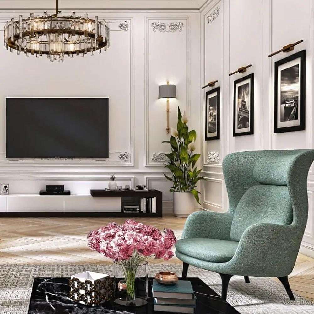 Дизайн-проект інтер'єру будинку в стилі неокласика