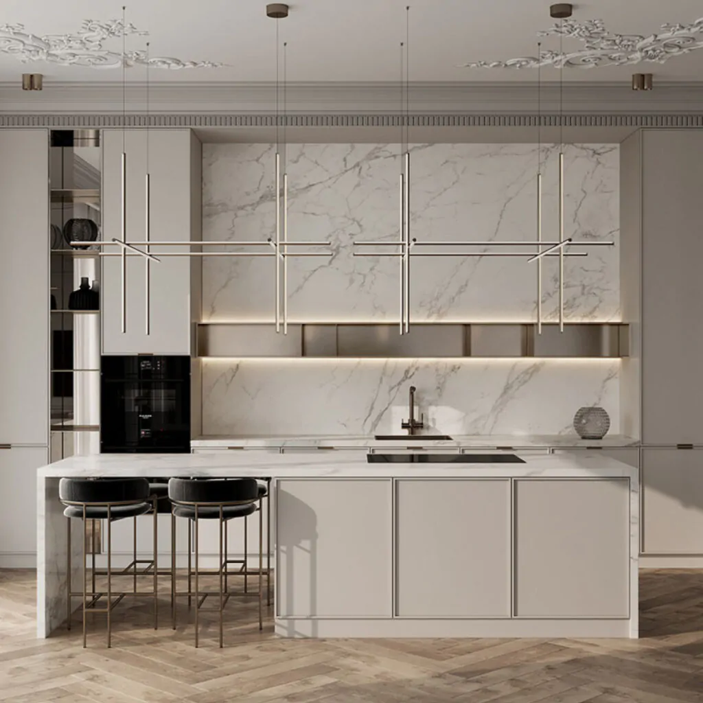 Дизайн-проект інтер'єру кухні в стилі неокласика