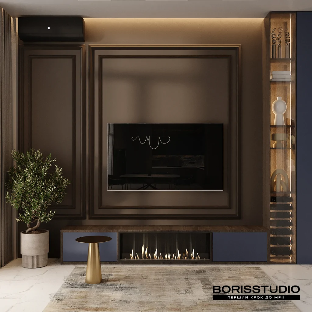 Дизайн інтер'єру вітальні у стилі неокласика