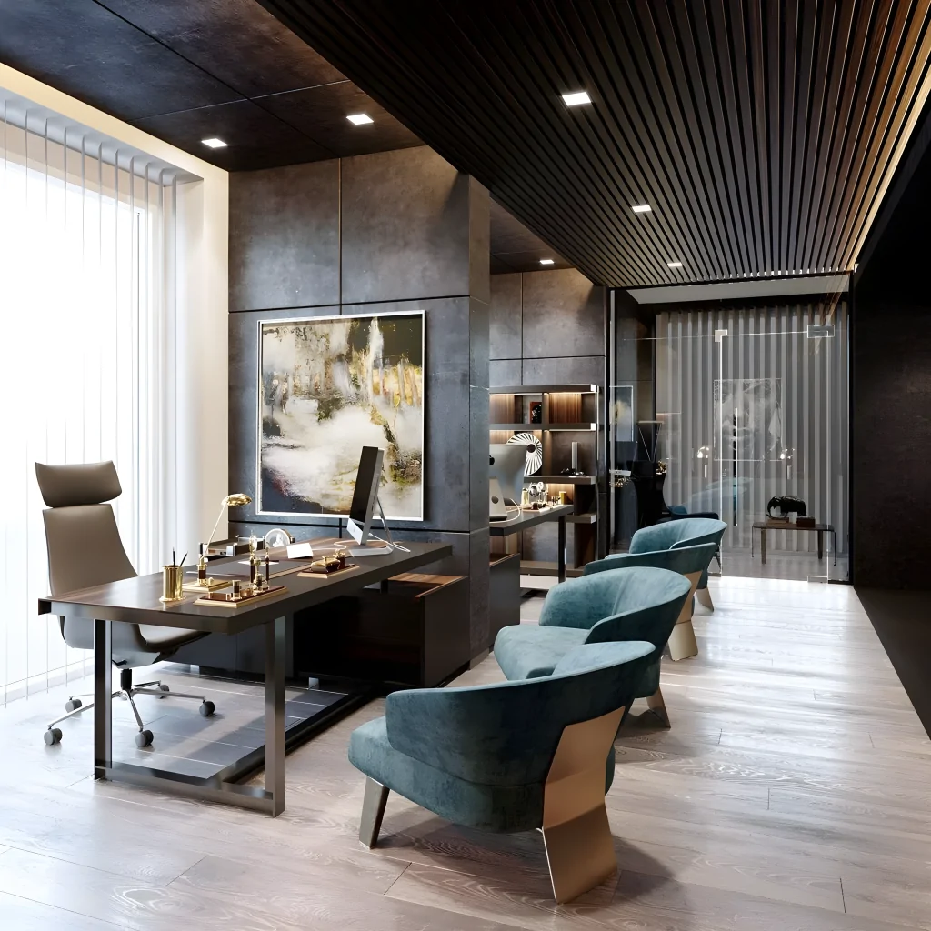 Мебель в дизайне офиса в стиле модерн