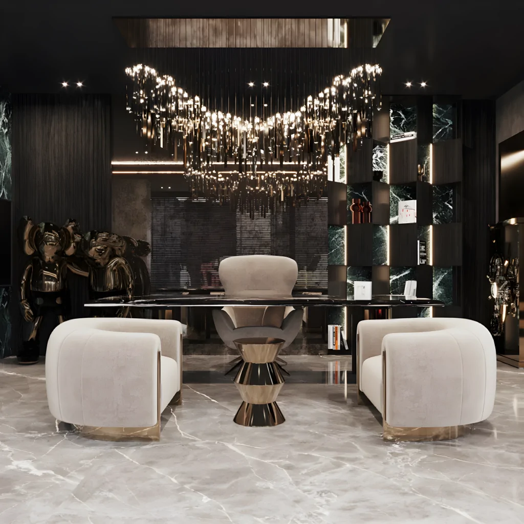 Декор в интерьере офиса в стиле модерн