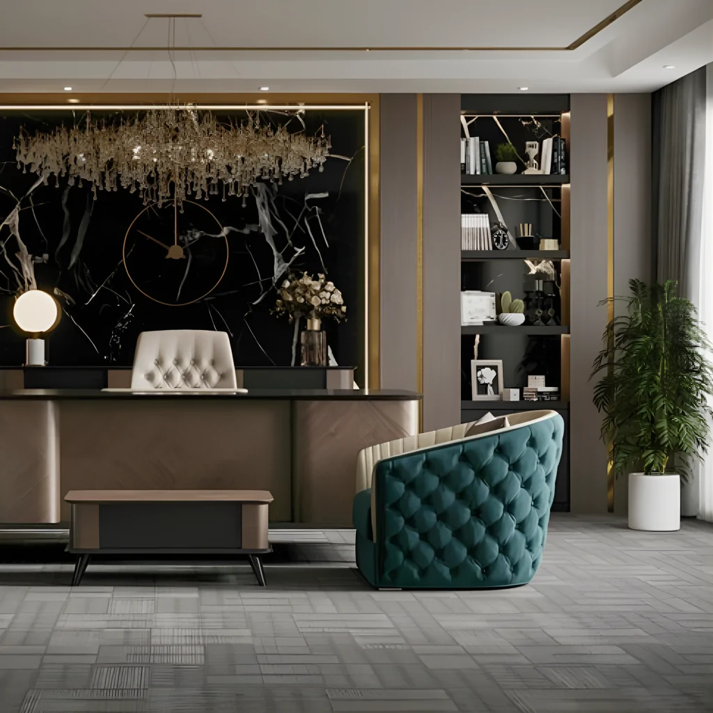 Дизайн кабинета руководителя для офиса в стиле модерн