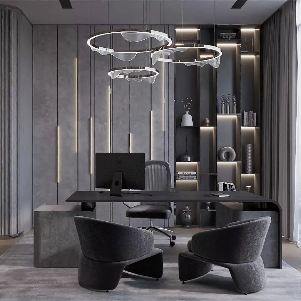 Освещение в интерьере офиса в стиле модерн