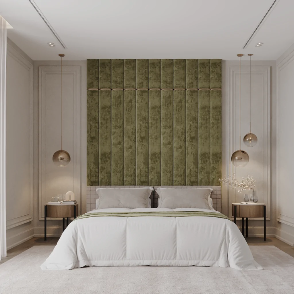 Оливковий колір у білому інтер'єрі