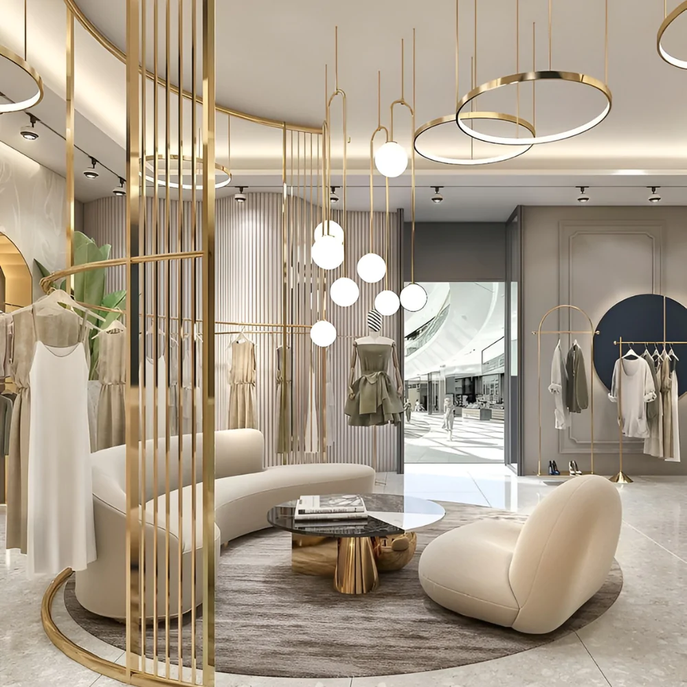 Оформлення освітлення в інтер'єрі магазину одягу