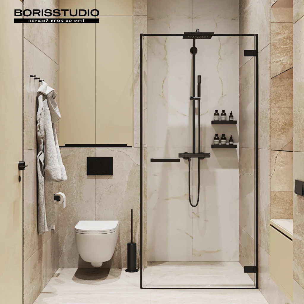 Дизайн відкритої душової кабіни