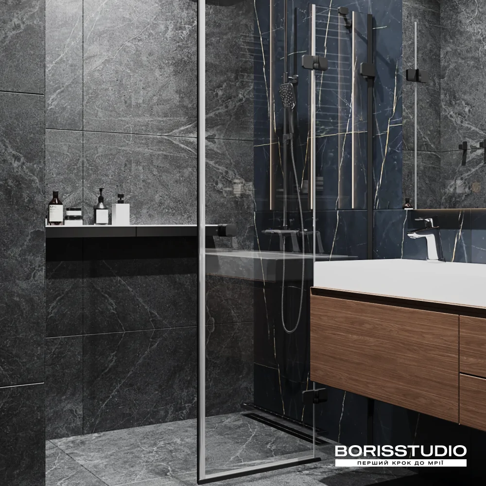 Дизайн інтер'єру відкритої душової кабіни