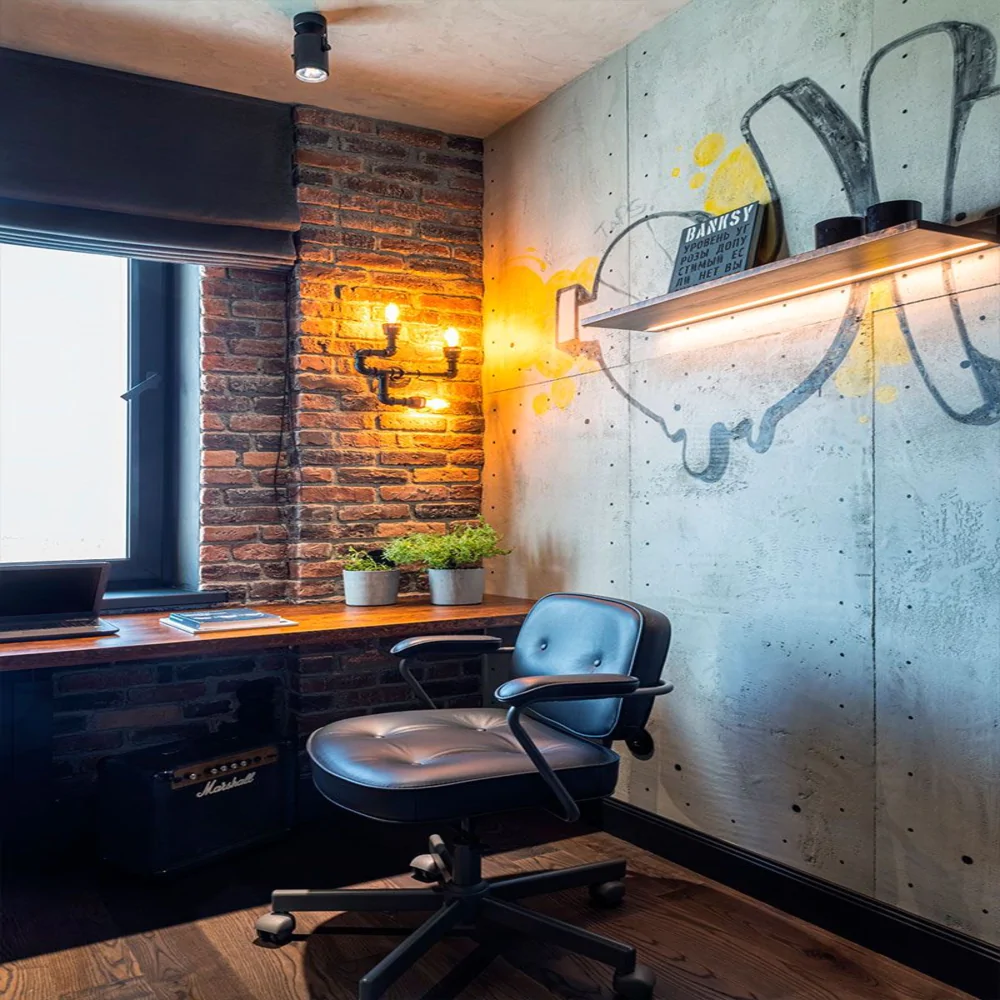 Дизайн спальні в індустріальному стилі