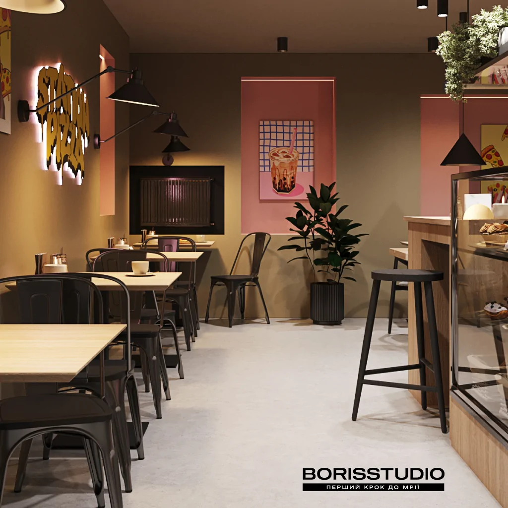 Дизайн піцерії в стилі лофт
