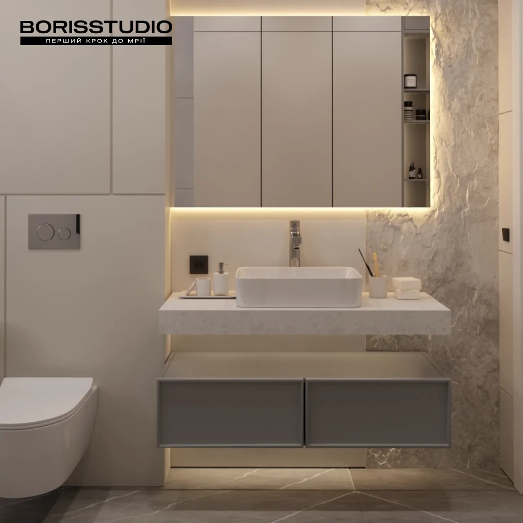 Рельєфна плитка у дизайні ванної кімнати