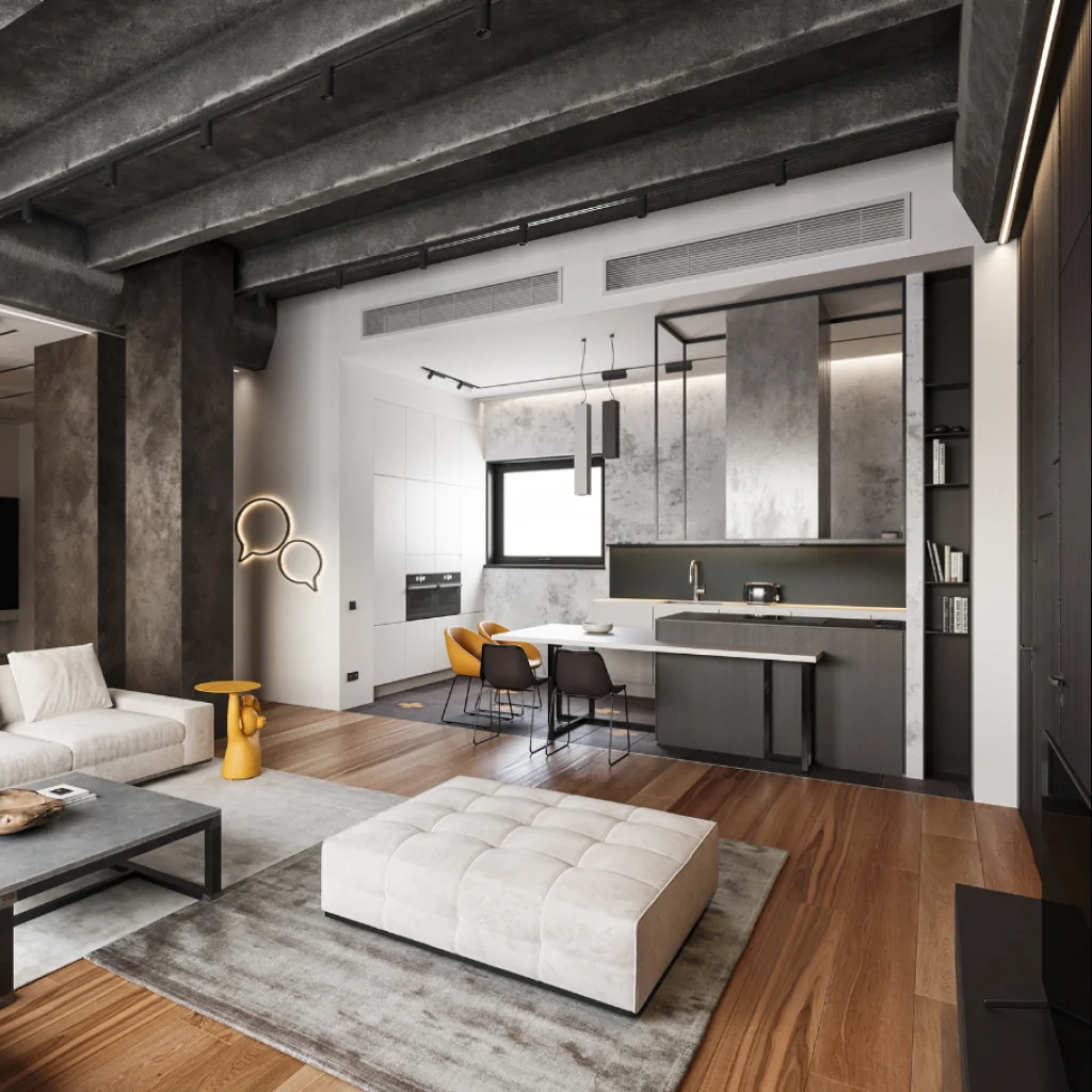 Потолок в стиле лофт