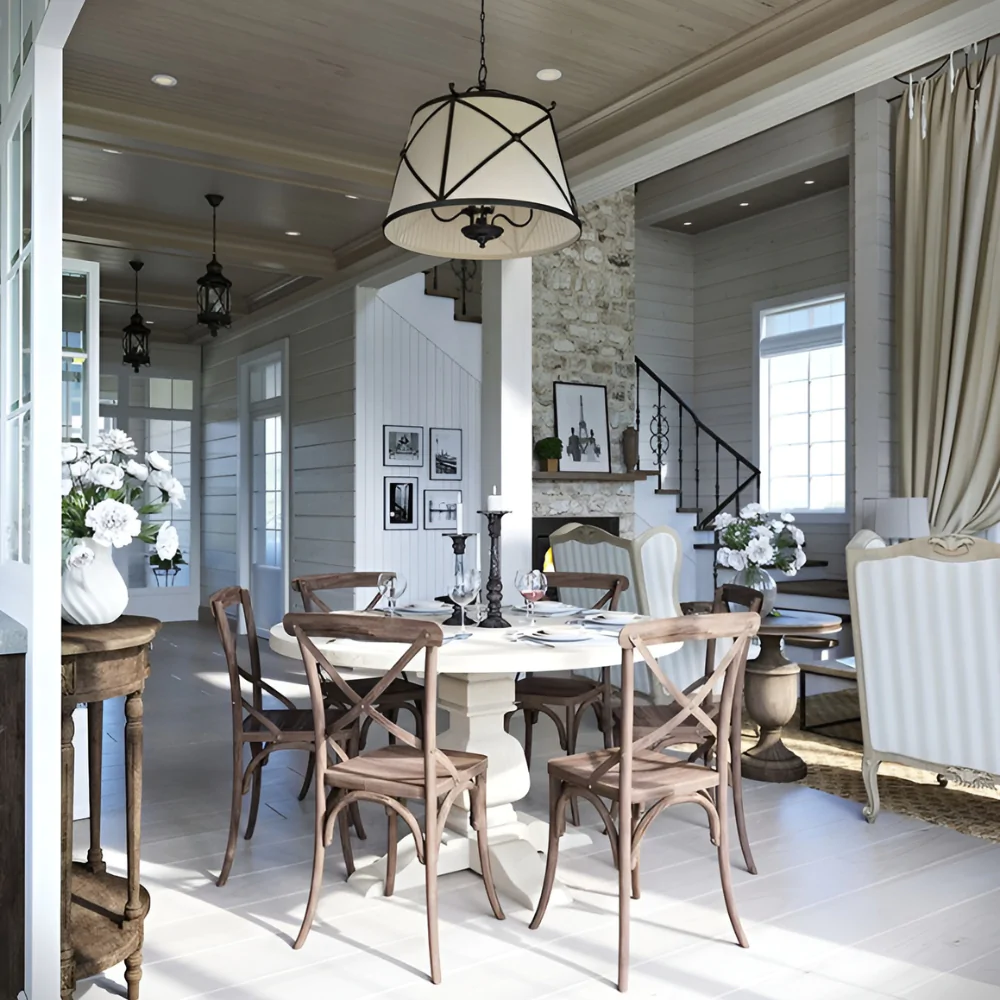 Стиль прованс в інтер'єрі заміського дерев'яного будинку