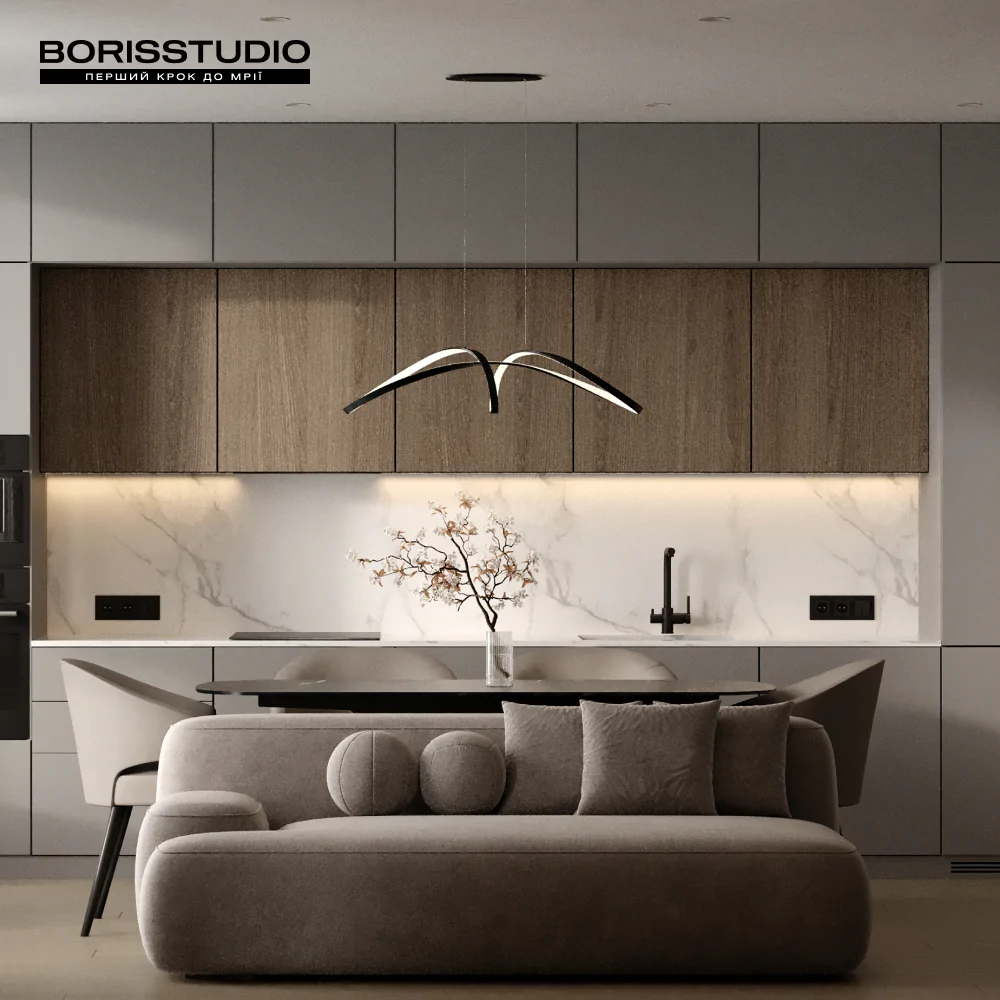 Дизайн-проєкт інтер'єру кухні-вітальні