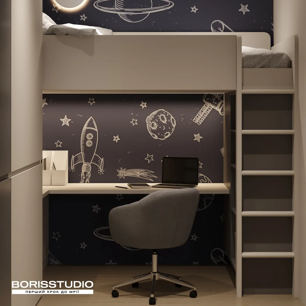 Дитяча кімната у синьому кольорі