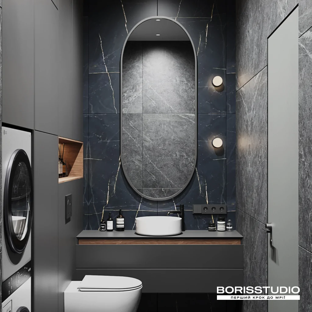 Синій колір в інтер'єрі ванної кімнати