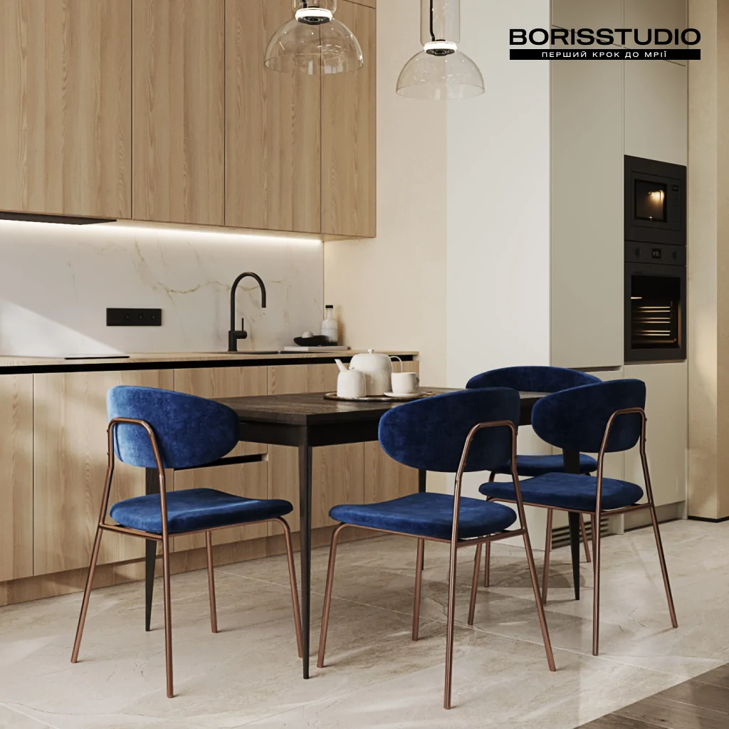 Сині меблі для кухні