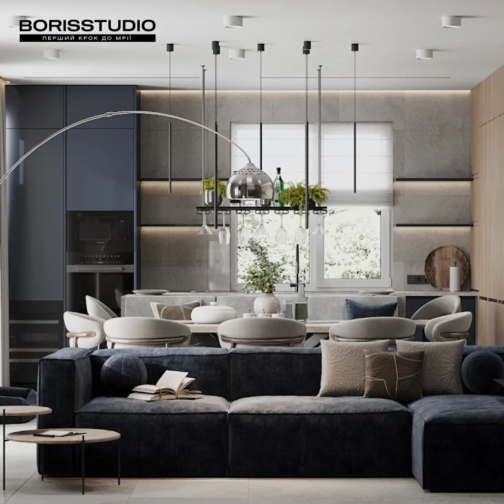 Синій колір в дизайні інтер'єру будинку