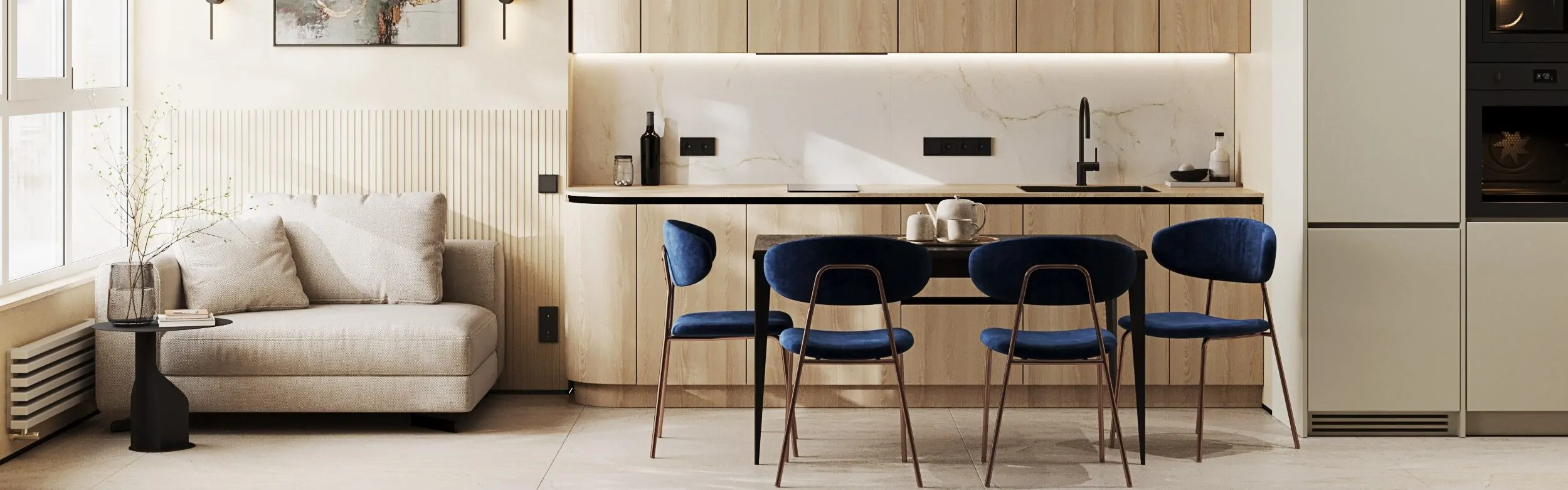 Використання синього кольору в інтер’єрі