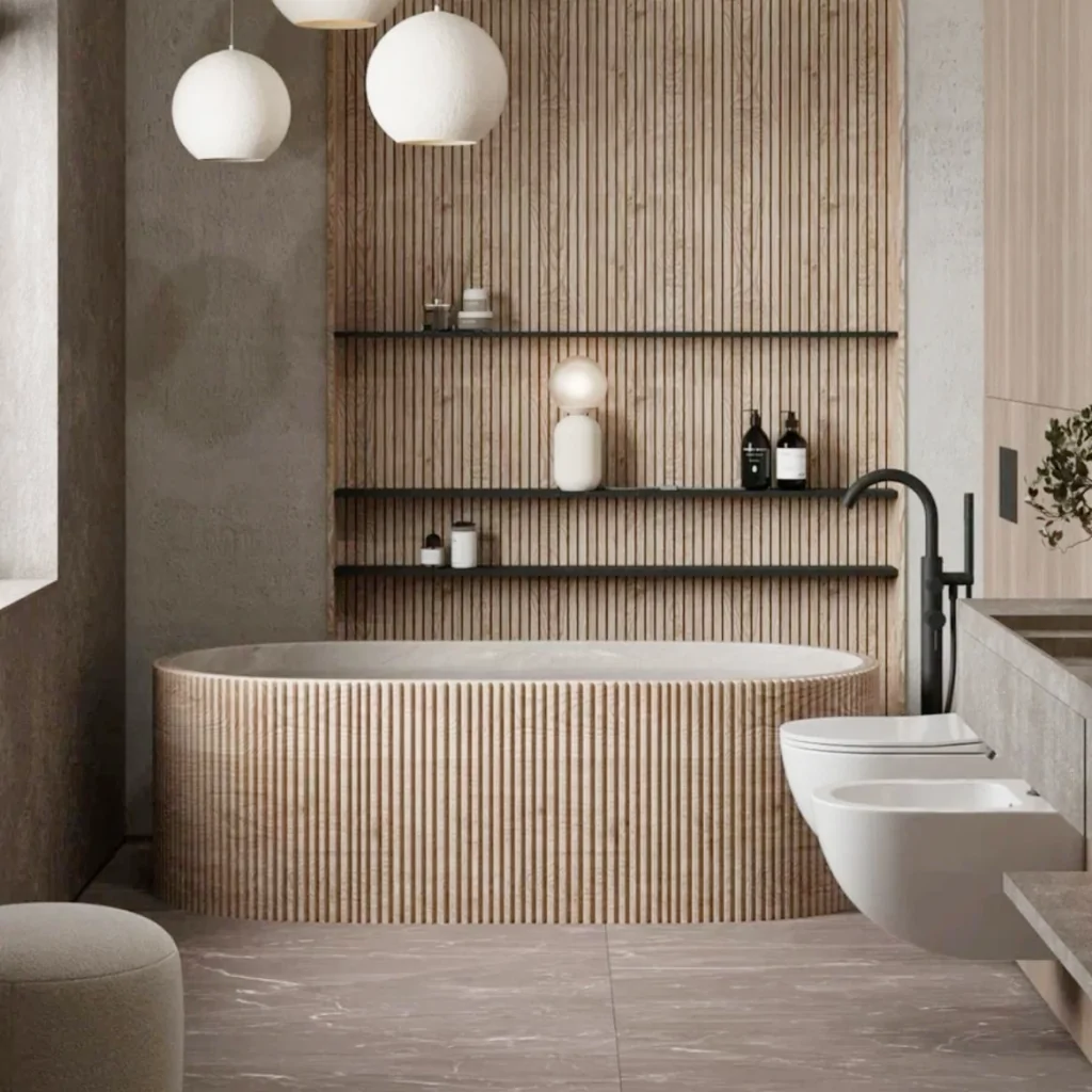 Дизайн интерьера ванной комнаты в скандинавском стиле от BORISSTUDIO