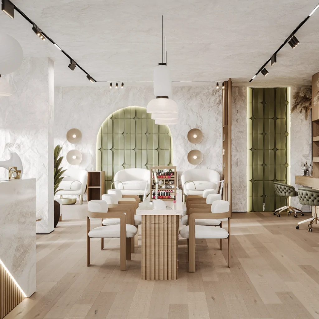 Дизайн салона красоты в скандинавском стиле от BORISSTUDIO