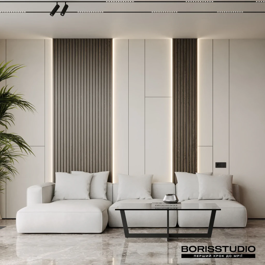 Сучасний стиль в інтер'єрі вітальні