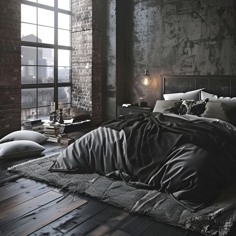 Дизайн спальни в квартире в стиле гранж