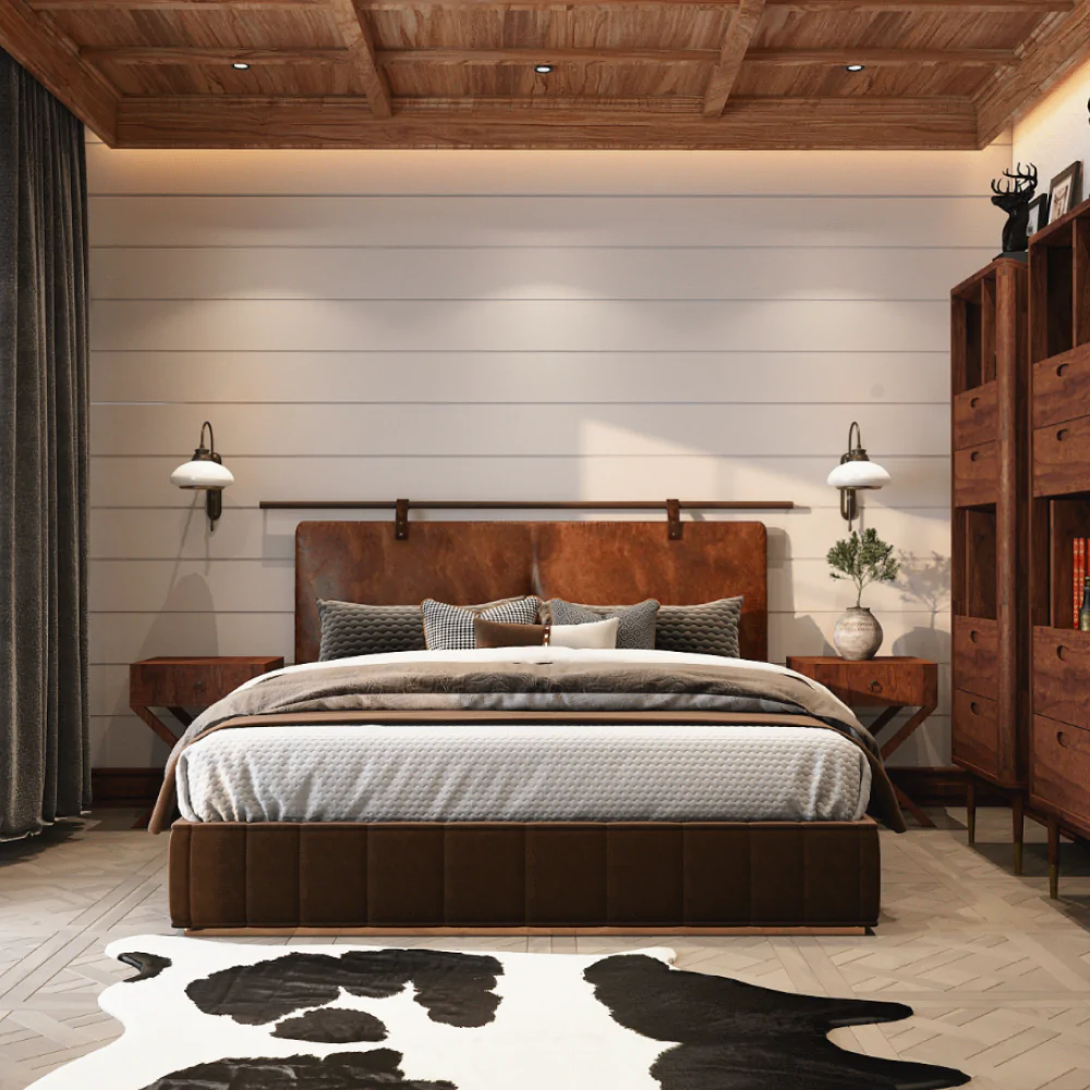 Дизайн-проєкт спальні для квартири в стилі кантрі