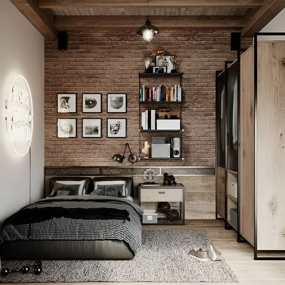 Дизайн-проект спальні в індустріальному стилі