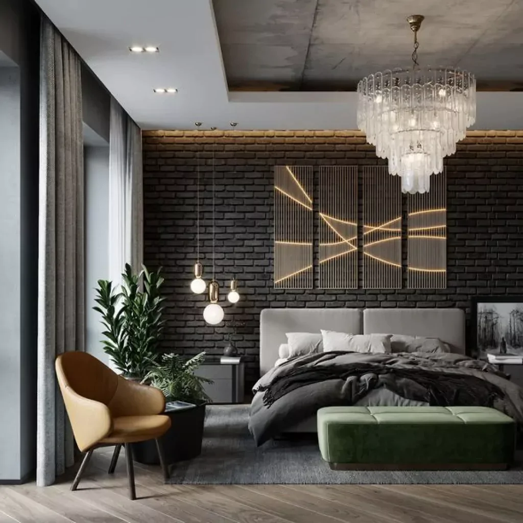 Дизайн спальні в стилі лофт