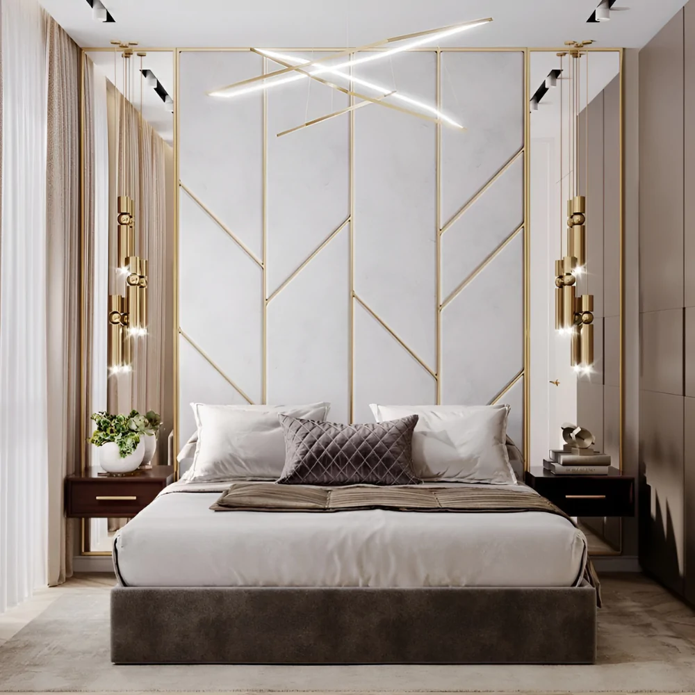 Дизайн-проєкт спальні будинку в стилі модерн