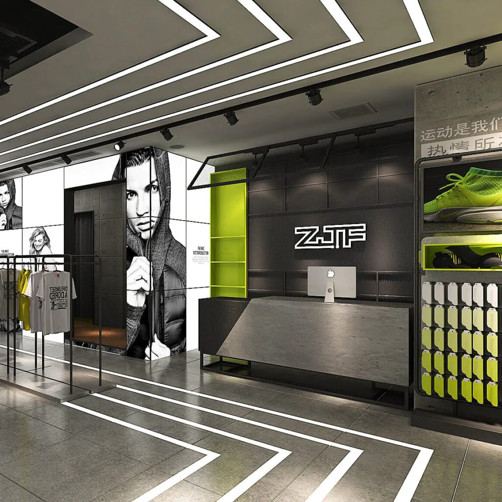 Дизайн інтер'єру магазину спортивних товарів №1