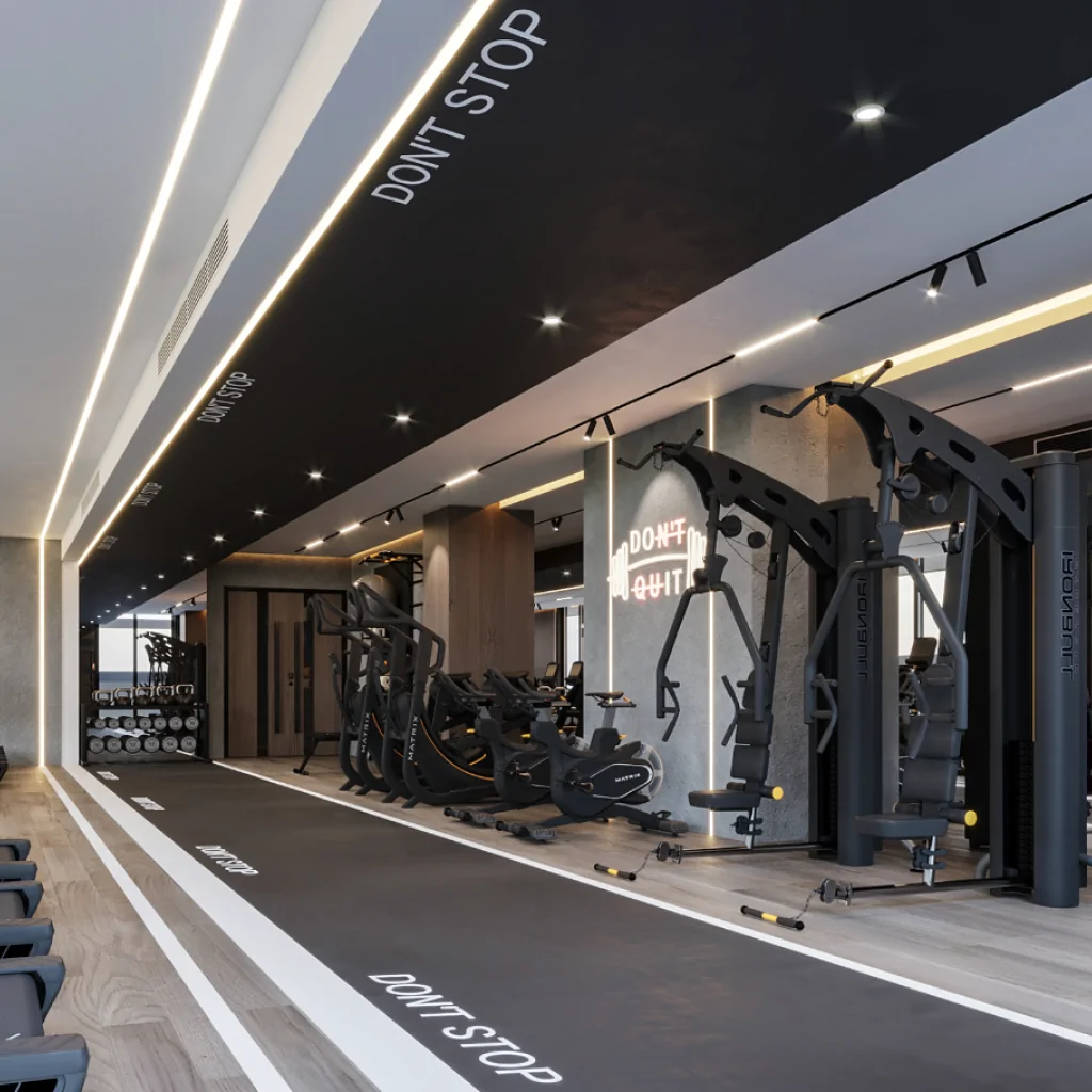 Інтер'єр спортзалу в стилі лофт