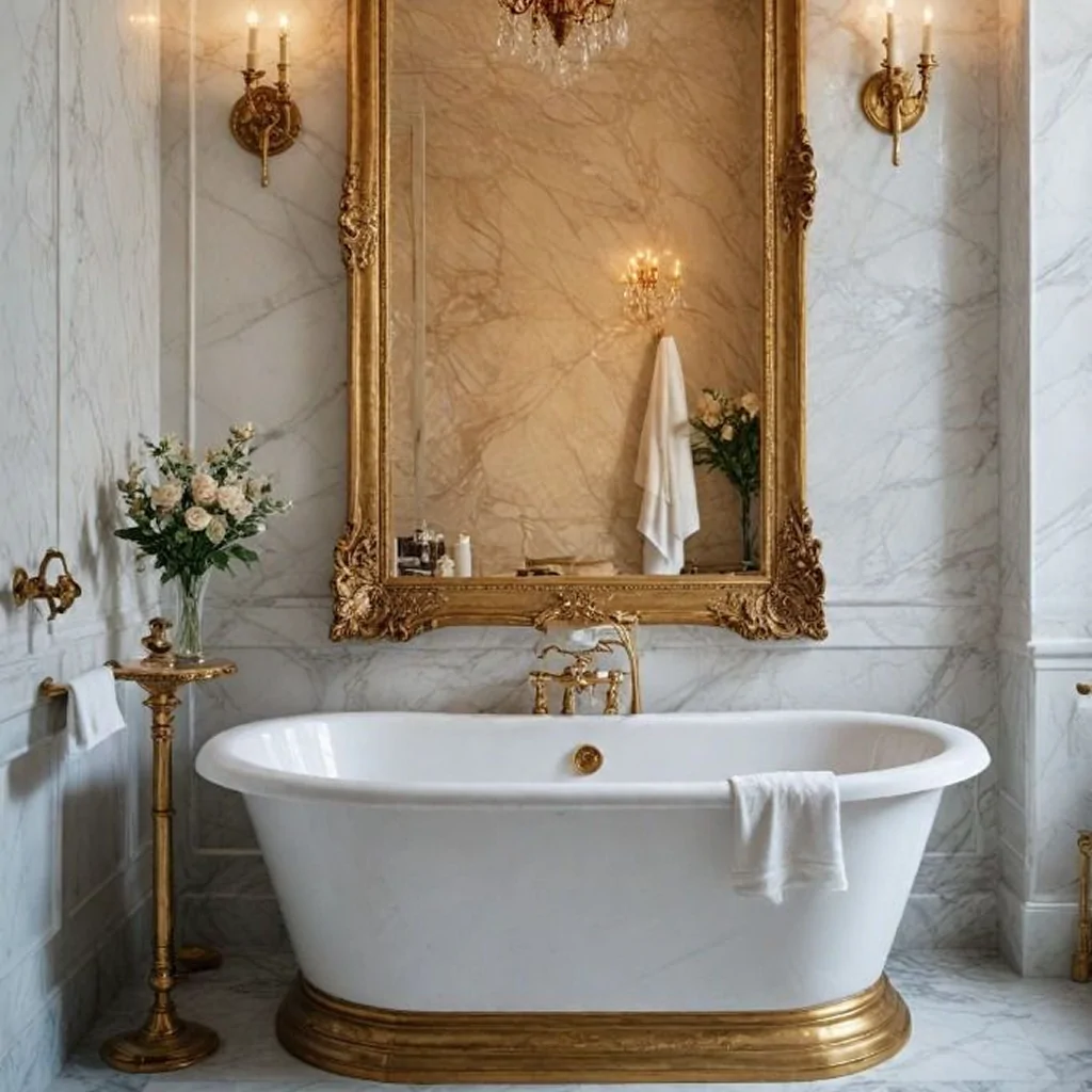 Дизайн ванної кімнати у стилі ампір