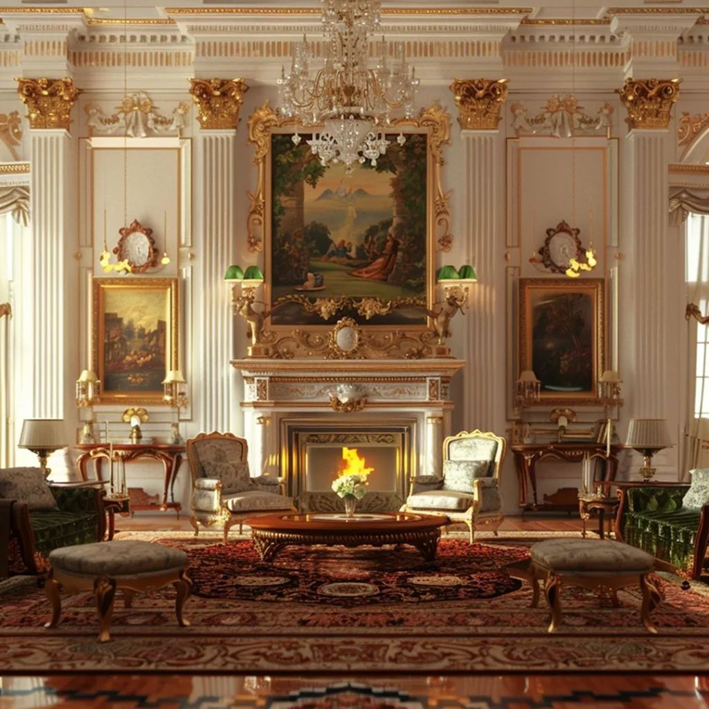 Стиль ампір в інтер'єрі вітальні