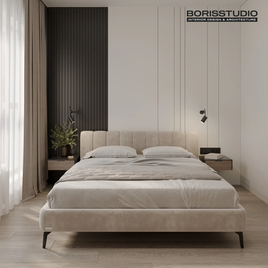 Мінімалізм в інтер'єрі спальні Київ