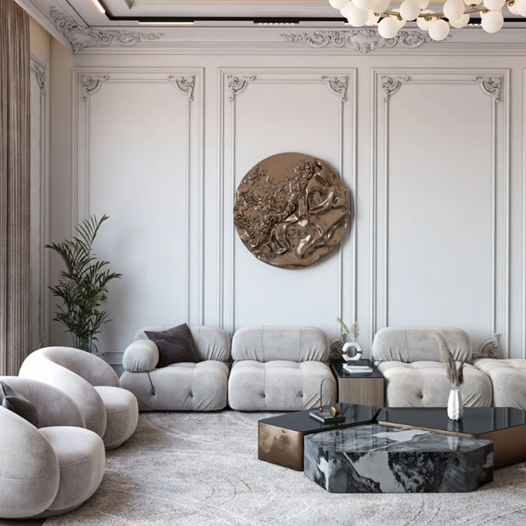 Дизайн-проект гостиной в стиле неоклассика