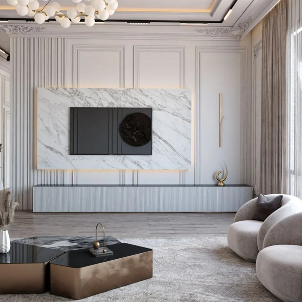 Дизайн гостиной в стиле неоклассика