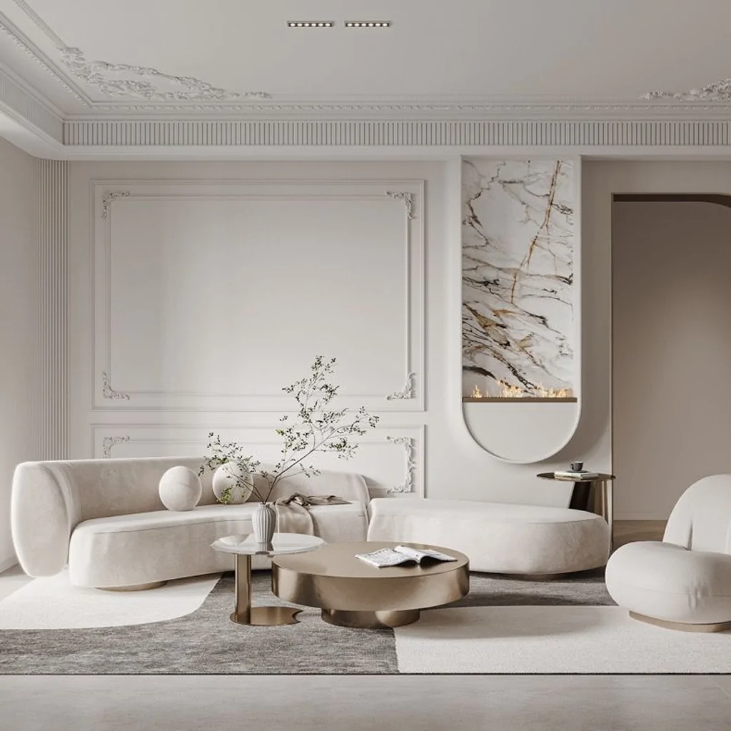 Дизайн интерьера гостиной в стиле неоклассика