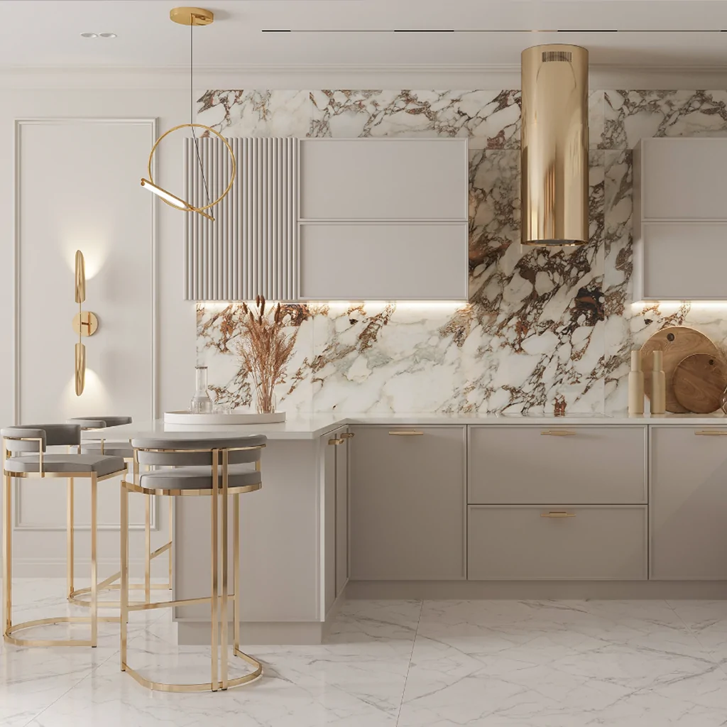 Дизайн интерьера кухни в стиле неоклассика от BORISSTUDIO