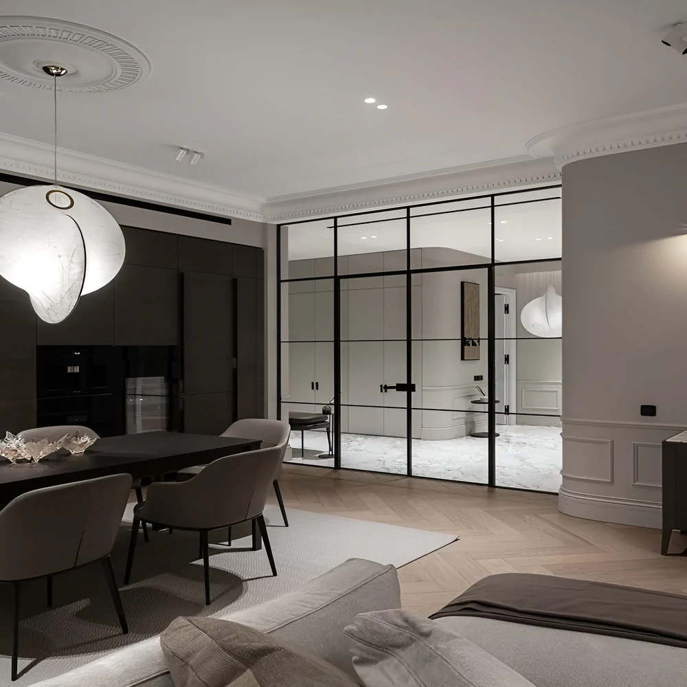 текстиль та декор в інтер'єрі кухні кольору венге