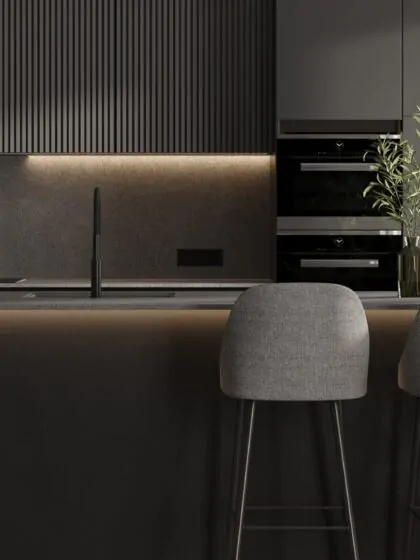 Стильний інтер’єр квартири у темних тонах