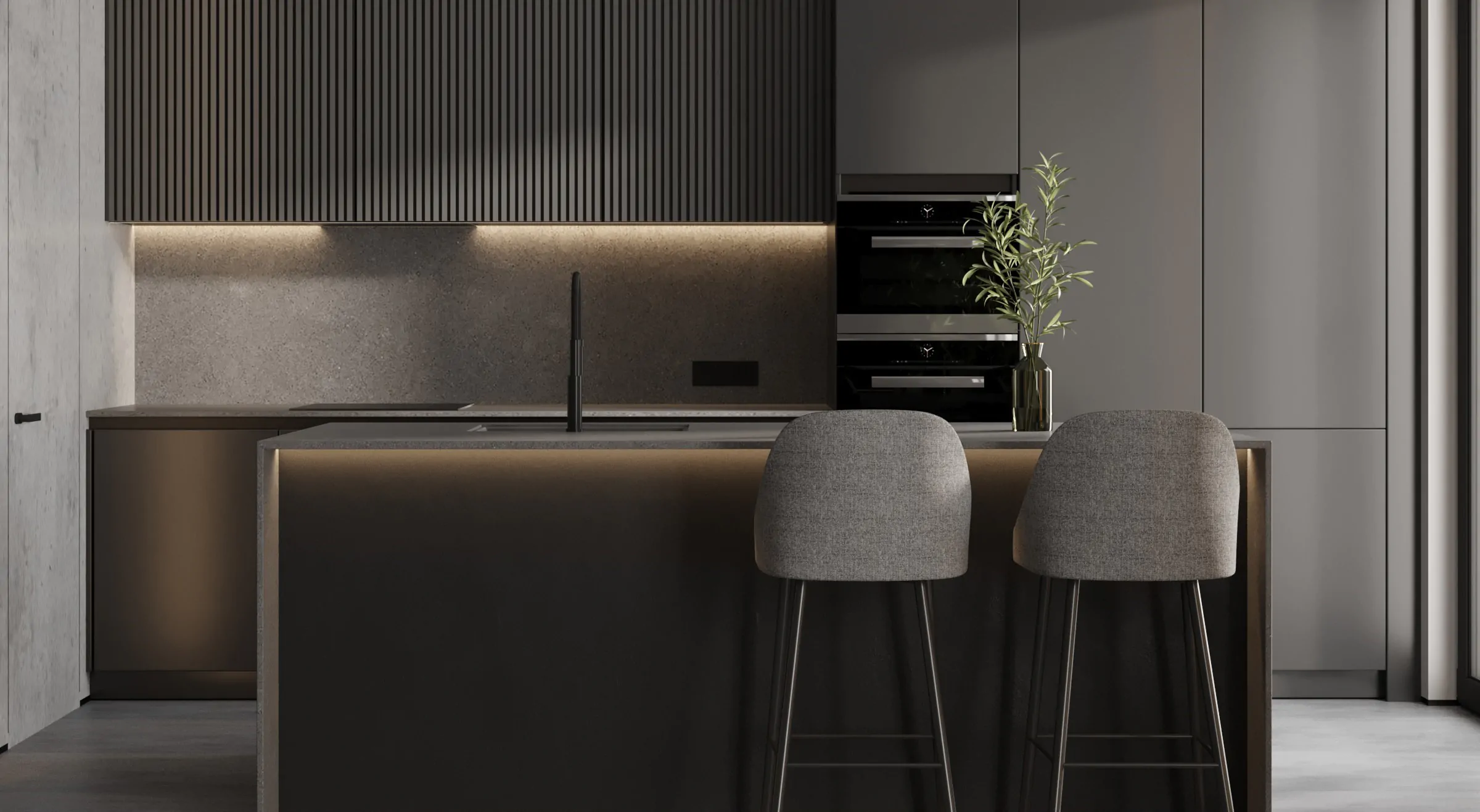 Стильний інтер’єр квартири у темних тонах