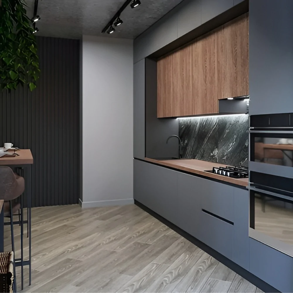 Діагональне укладання ламінату на кухні