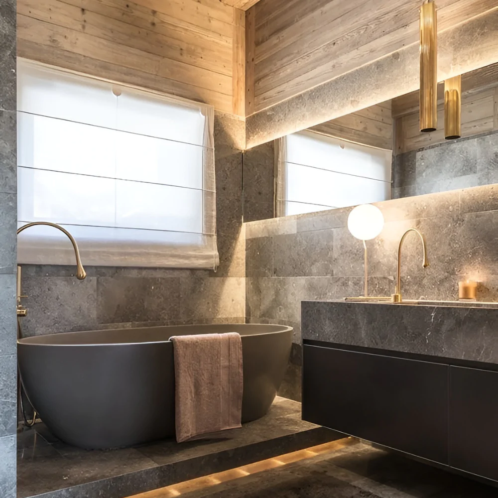 Ванна кімната в дерев'яному будинку